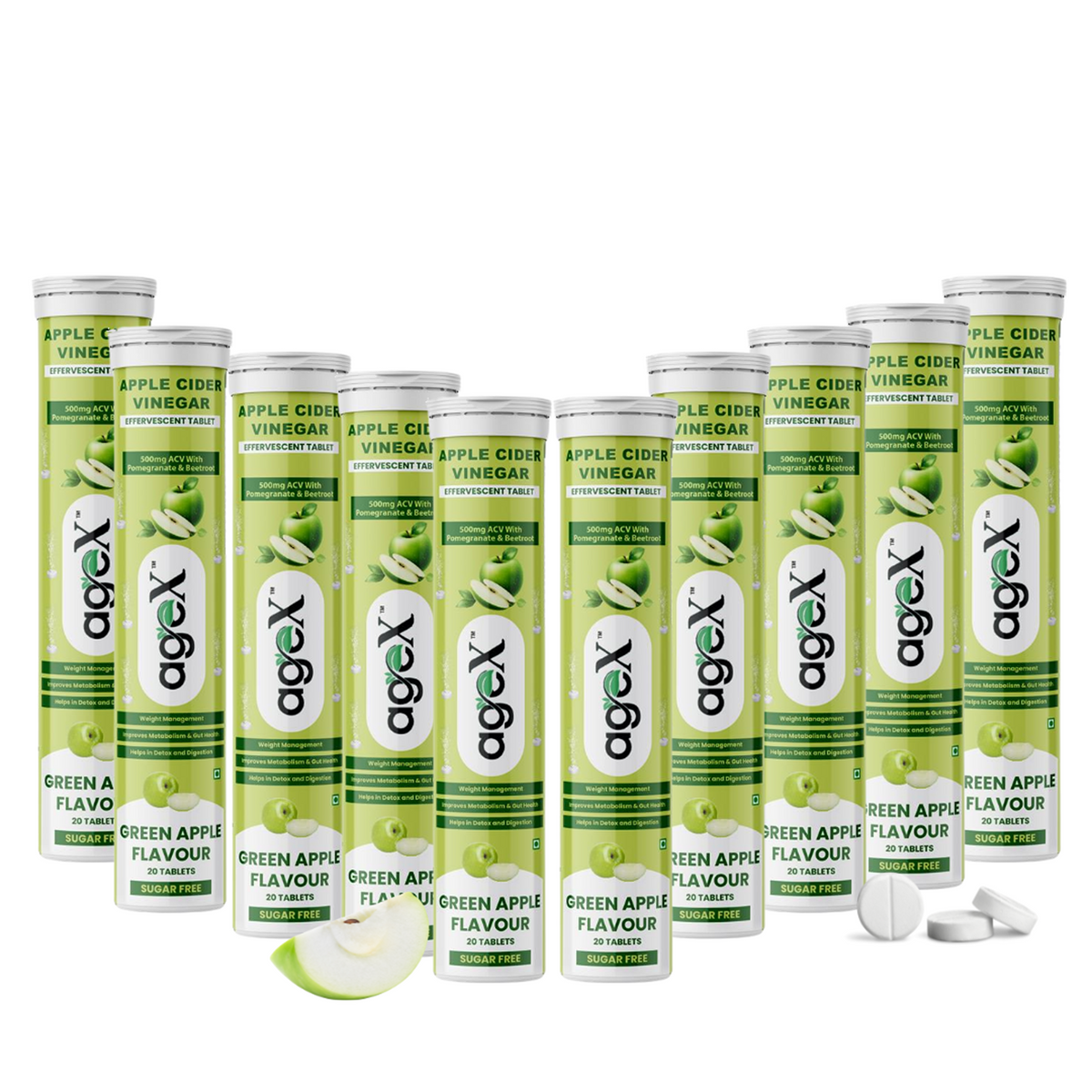 Apple Cider Vinegar Effervescent Tablets – Green Apple Flavor