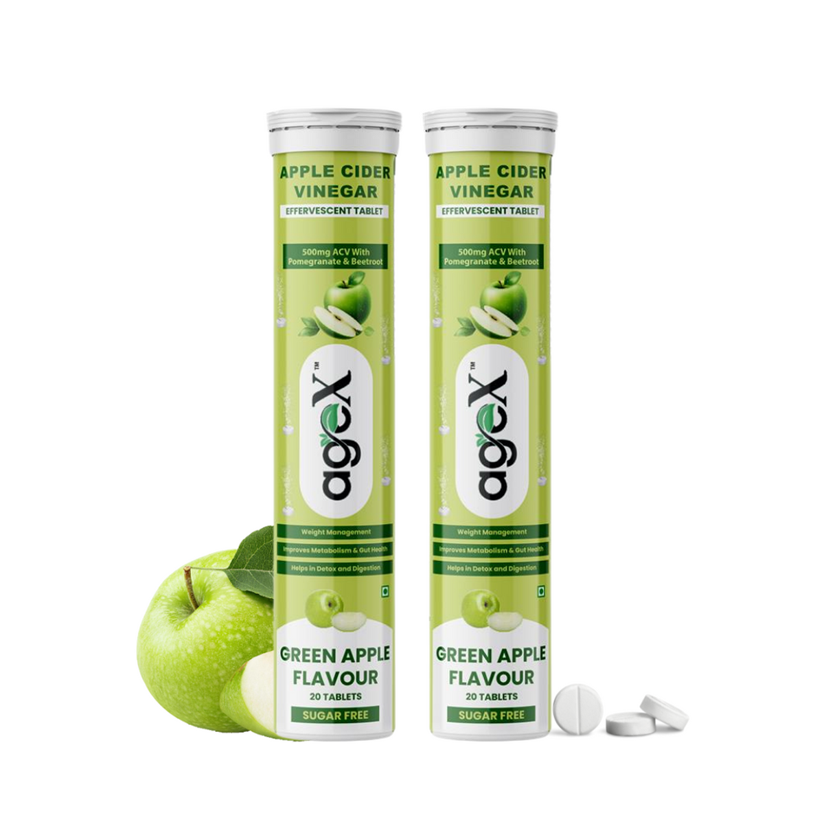 Apple Cider Vinegar Effervescent Tablets – Green Apple Flavor