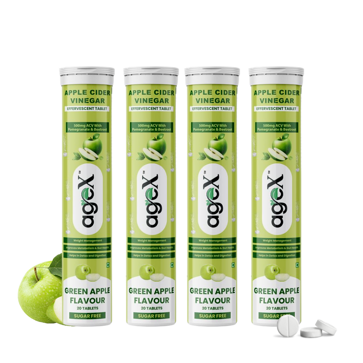 Apple Cider Vinegar Effervescent Tablets – Green Apple Flavor