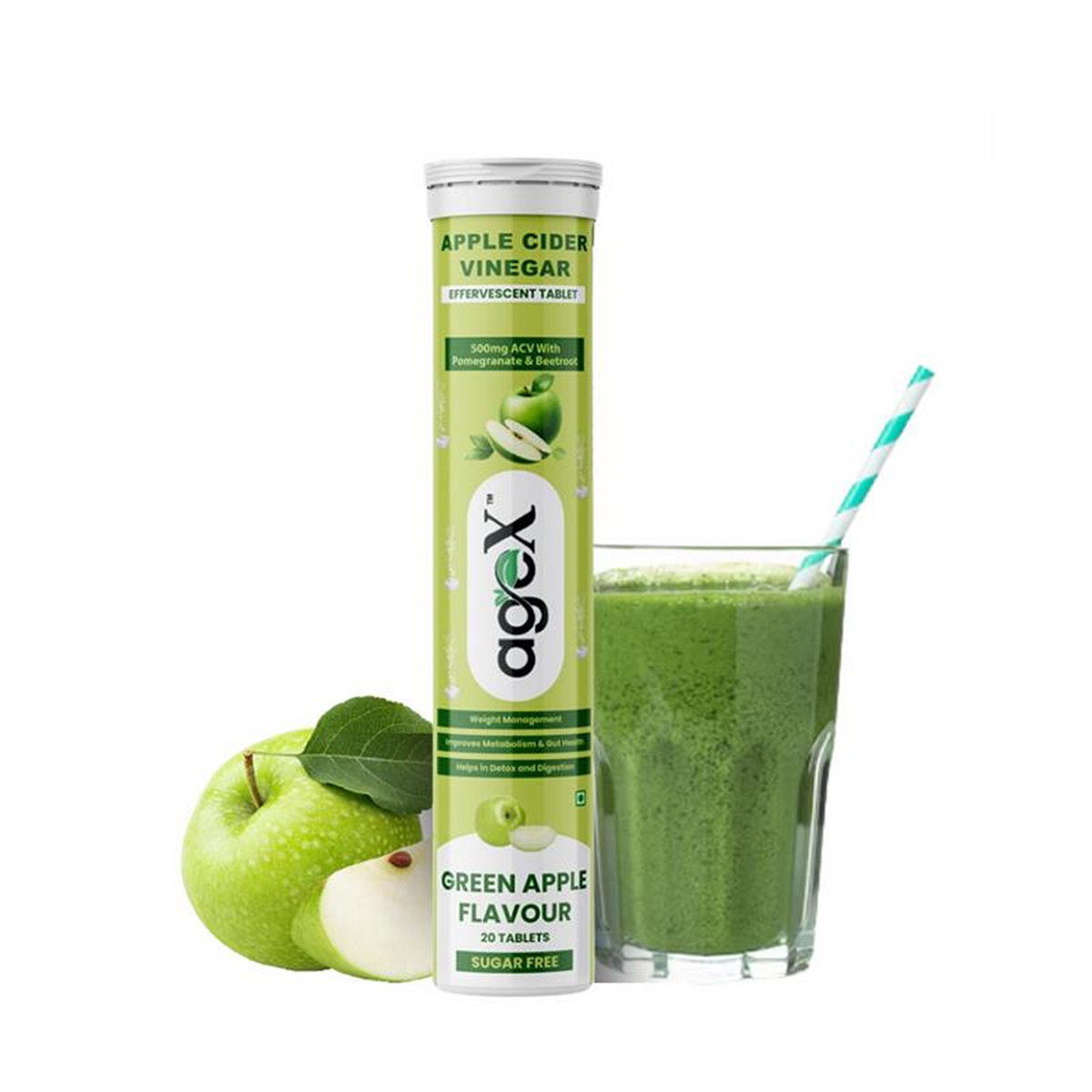 Apple Cider Vinegar Effervescent Tablets – Green Apple Flavor