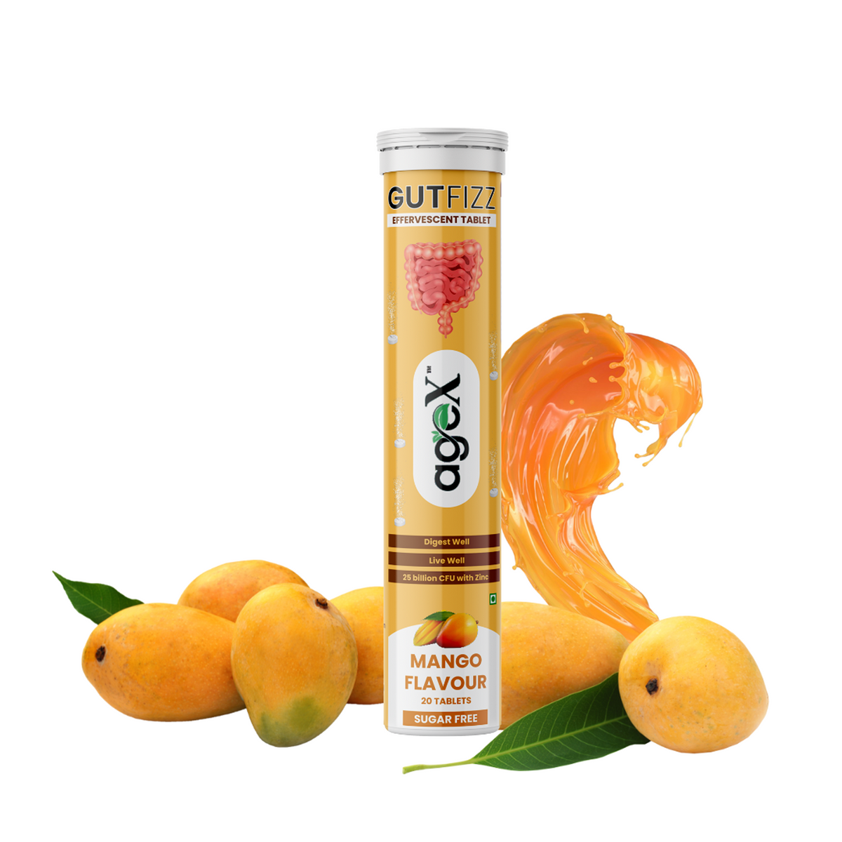 Active GUTFIZZ Probiotic Effervescent Tablets – Mango Flavor