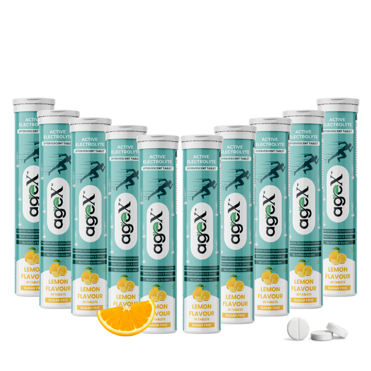 Active Electrolyte Effervescent Tablets – Sugar-Free Lemon Flavor