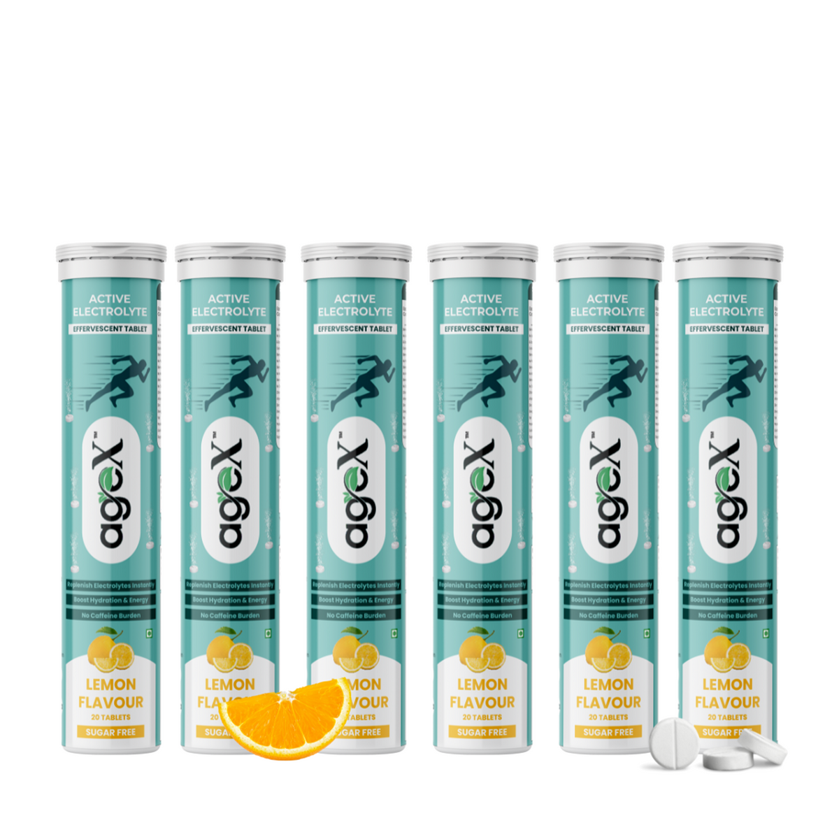 Active Electrolyte Effervescent Tablets – Sugar-Free Lemon Flavor