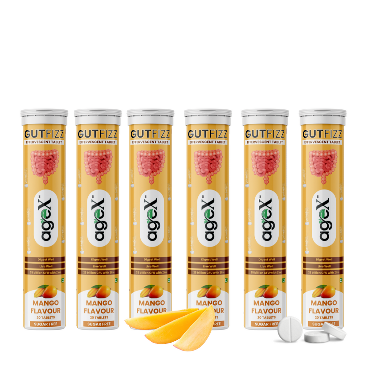 Active GUTFIZZ Probiotic Effervescent Tablets – Mango Flavor