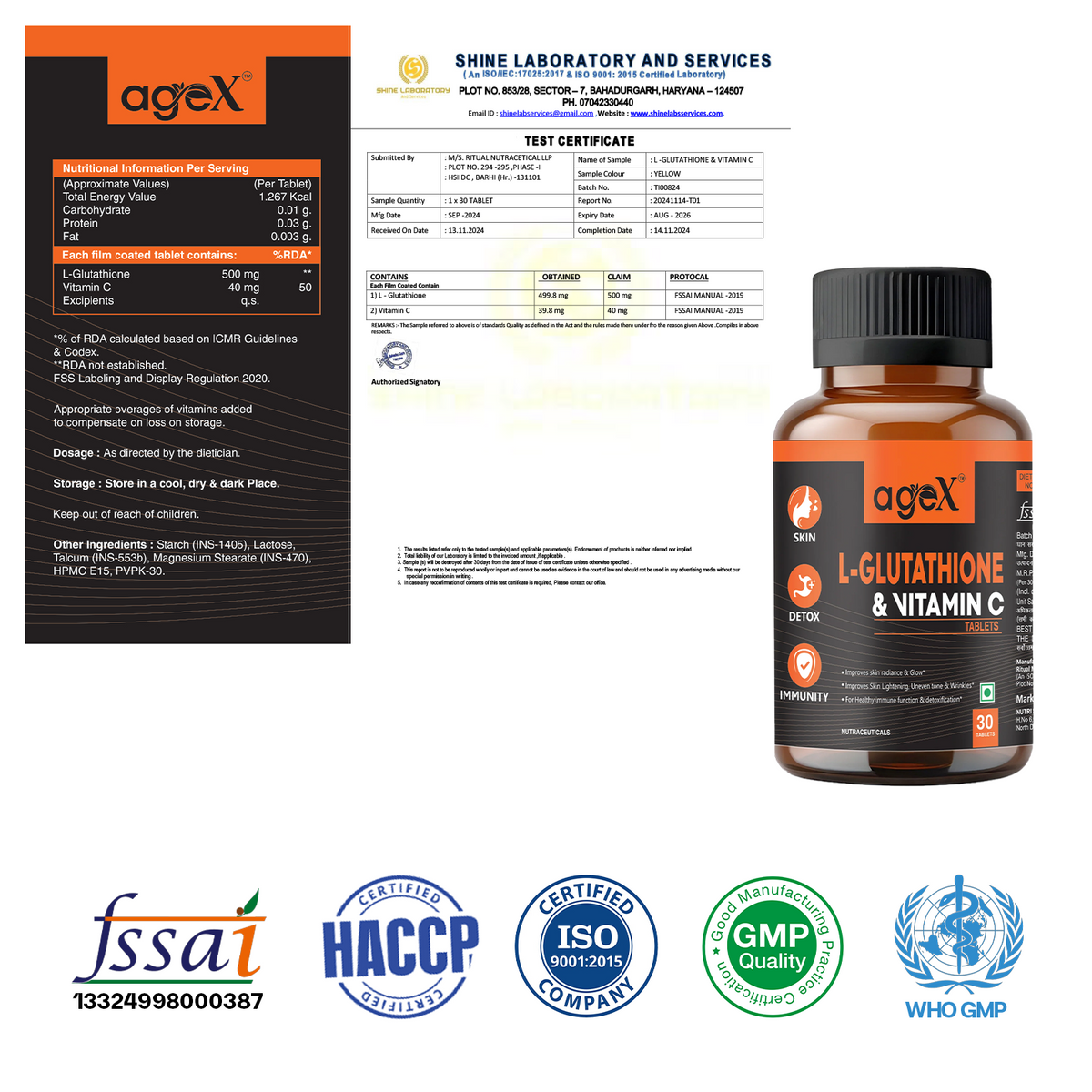L-Glutathione + Vitamin C Tablets