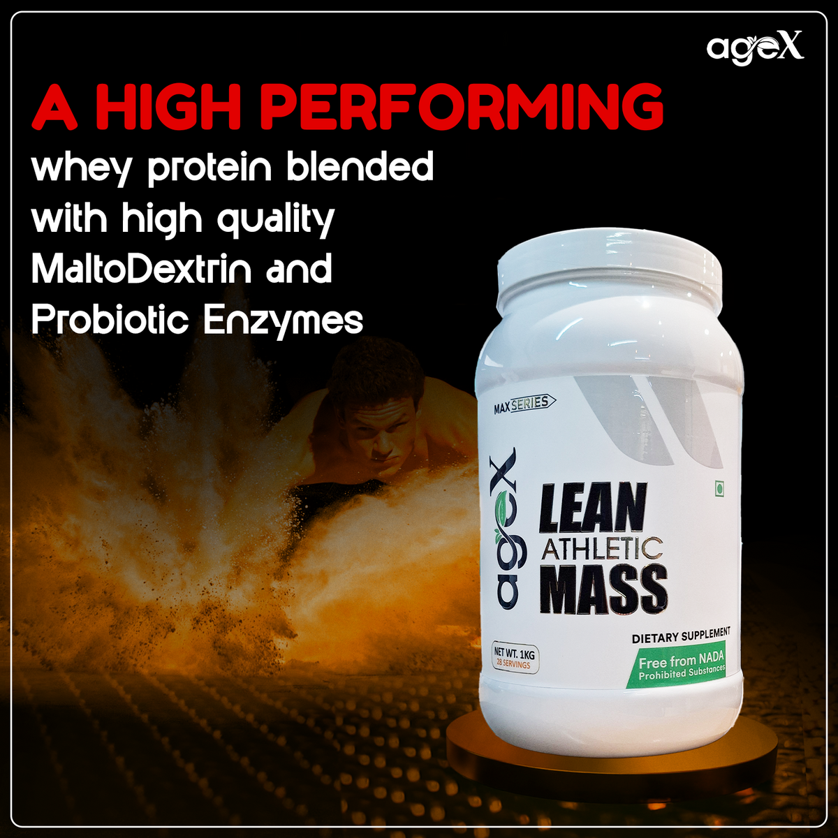 Lean Athletic Mass Gainer Protein Powder for Lean Muscle Growth, Stamina Boost, and Fast Muscle Recovery. 