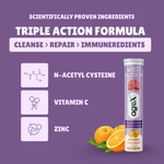 Lung Shield Effervescent Tablets pack with orange flavor 