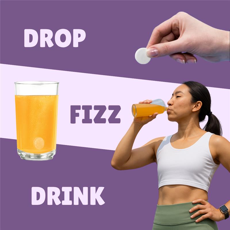 Lung Shield Effervescent Tablets pack with orange flavor 