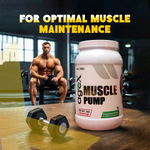 Muscle Pump high-performance protein powder with creatine, N-acetyl L-glutamine, and amino acids for muscle growth and recovery