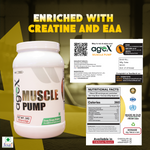 Muscle Pump high-performance protein powder with creatine, N-acetyl L-glutamine, and amino acids for muscle growth and recovery