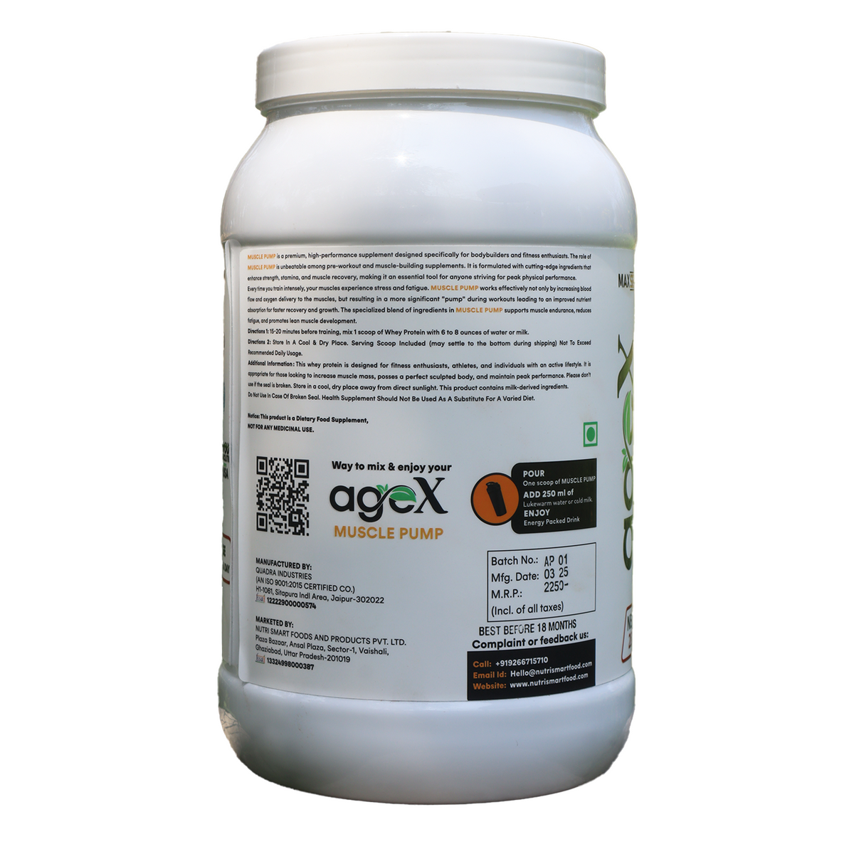 Muscle Pump high-performance protein powder with creatine, N-acetyl L-glutamine, and amino acids for muscle growth and recovery
