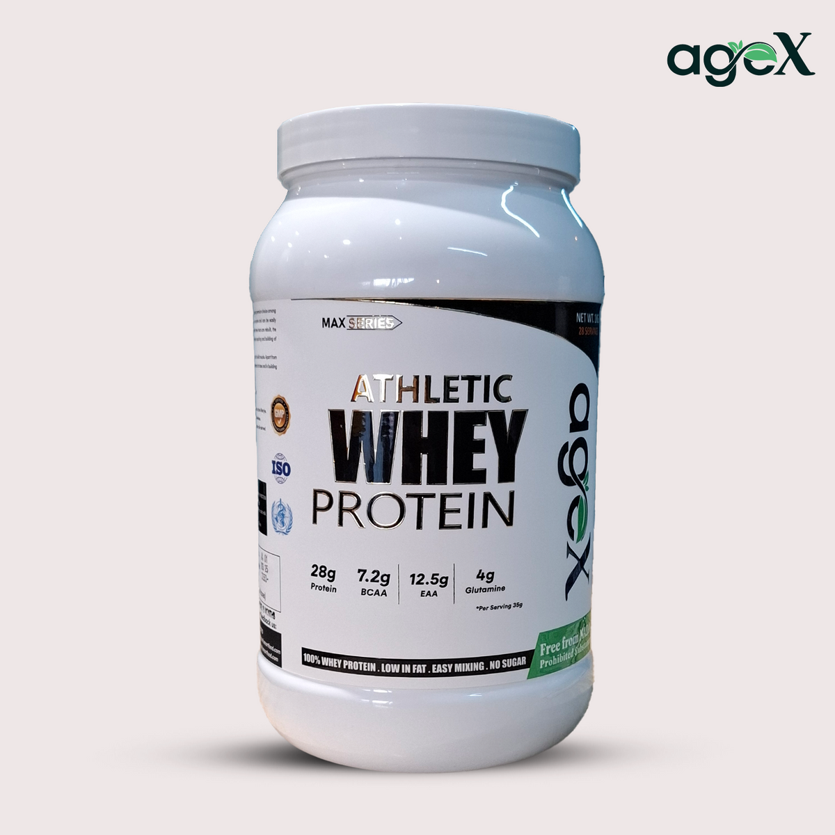 Athletic Whey Protein - 100% Pure Whey Isolate for Muscle Growth and Recovery, Vegetarian, Gluten-Free