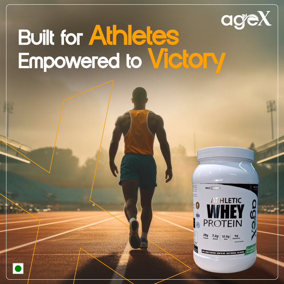 Athletic Whey Protein - 100% Pure Whey Isolate for Muscle Growth and Recovery, Vegetarian, Gluten-Free