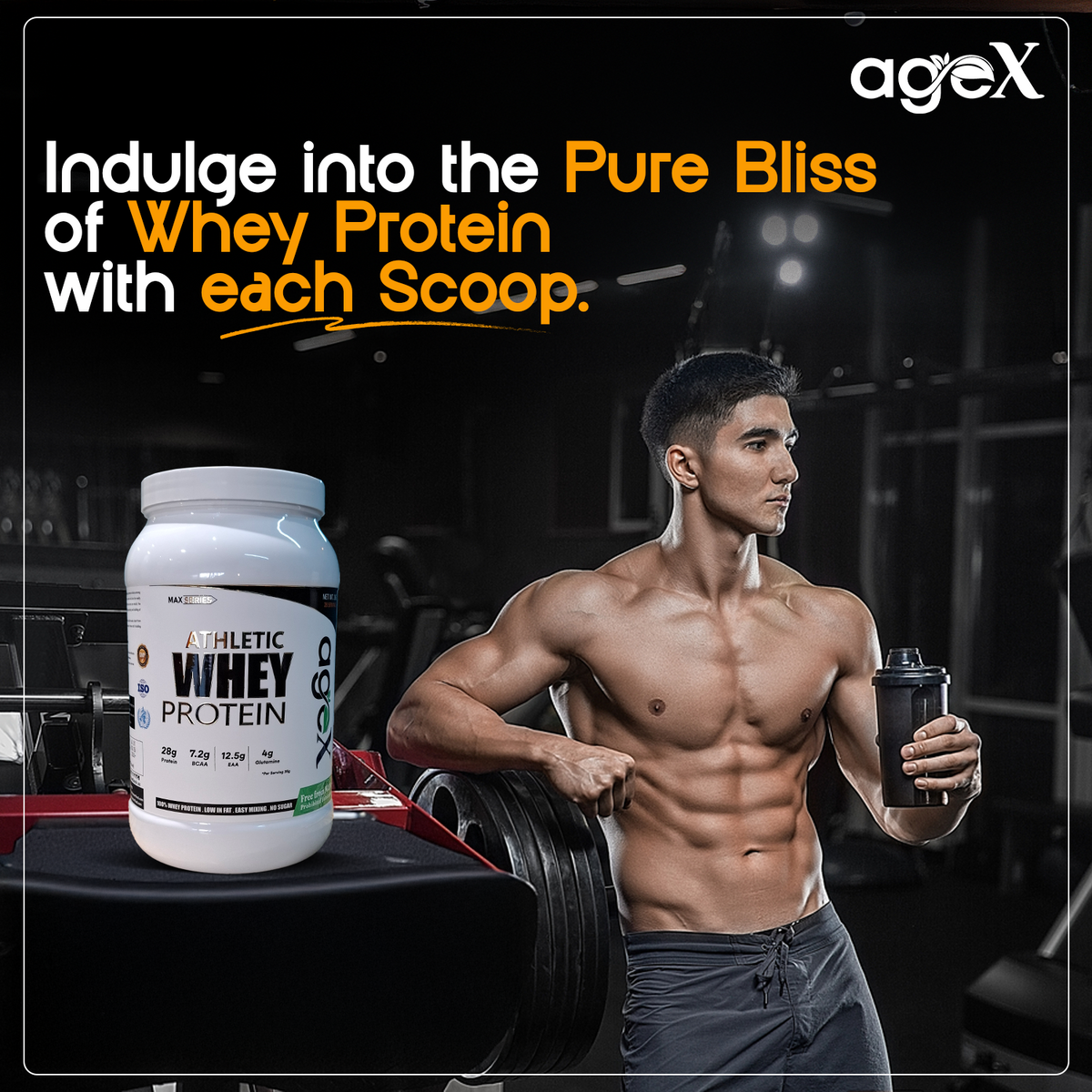 Athletic Whey Protein - 100% Pure Whey Isolate for Muscle Growth and Recovery, Vegetarian, Gluten-Free