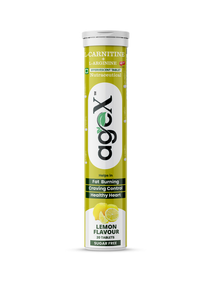 AgeX L-Carnitine 2500 mg | Effervescent Tablets for Weight Management, Fat Burner & Energy Booster | Pack of 20 Tablets