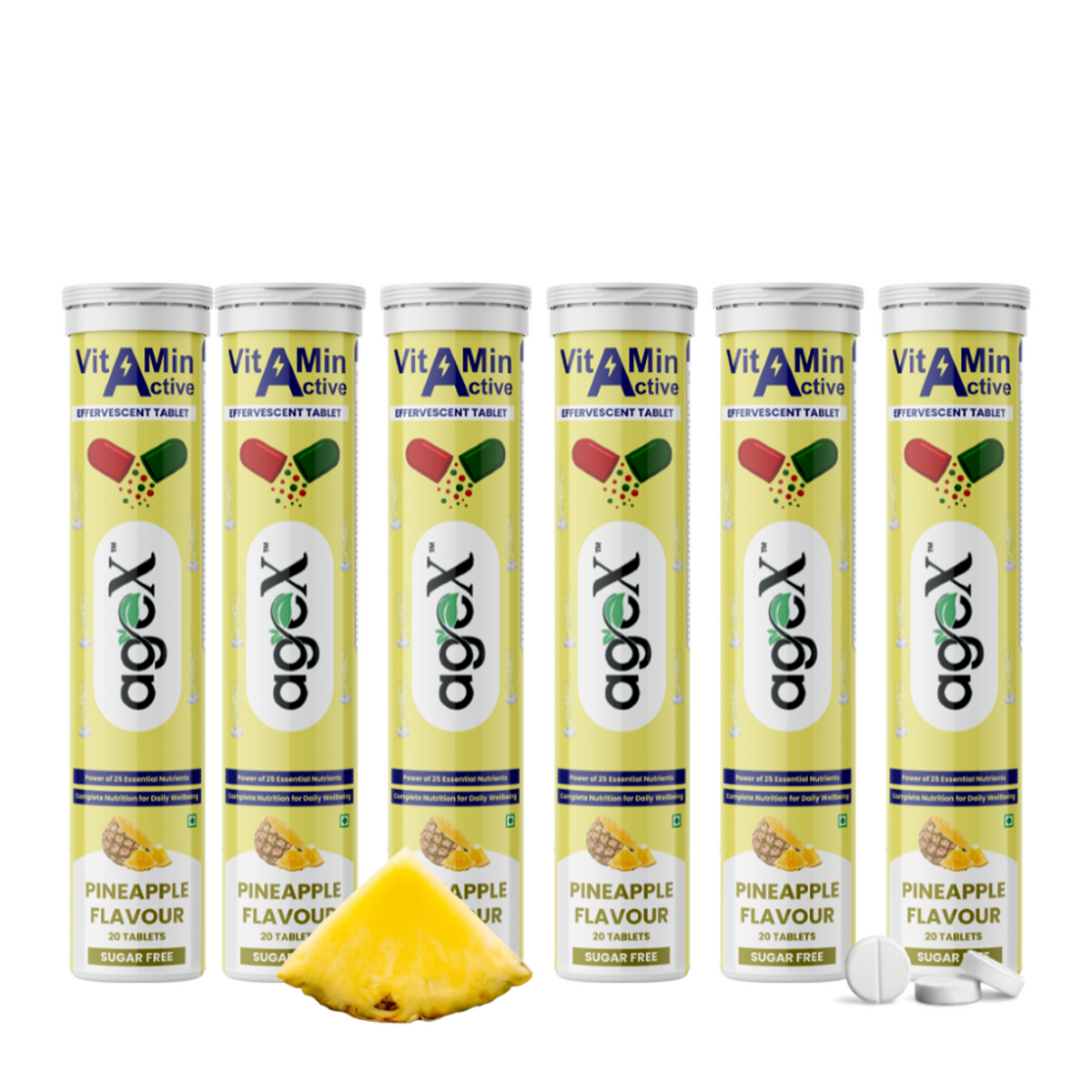 AgeX Vitamin Active Effervescent Tablets with 21 Essential Nutrients